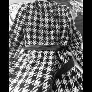 GUESS houndstooth wool winter pea coat